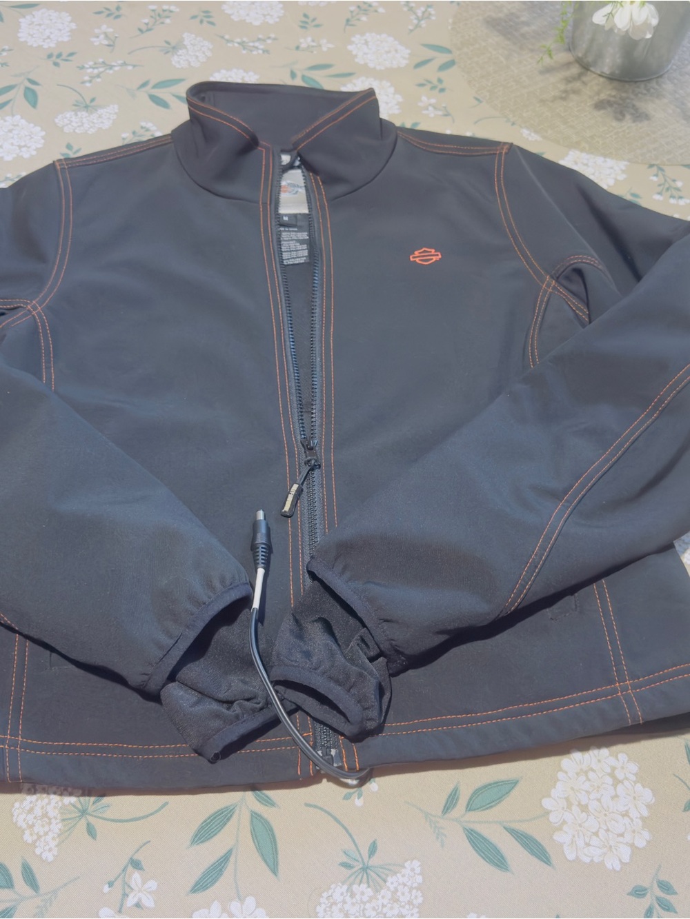 Harley-Davidson Black Softshell Heated Jacket with Orange Accents